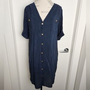 Silk Buttonup Midi Dress